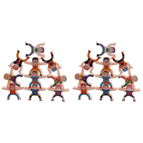 2Sets Creatieve Balansblokken Gekleurd Kinderspeelgoed Bouwspel 1