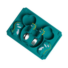 3Sets Training Babybord Siliconen Olijfkleurig Set