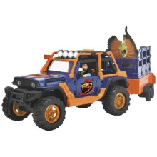 Dinosaur Commander - Dickie - 1 Jeep Wrangler com reboque + 1 figura articulada + 2 dinossauros