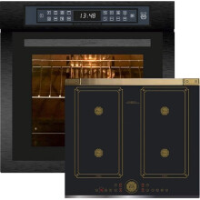 Kaiser EH 6306 RS+KCT 6745 AD, Four à encastrer, verre noir, 79L + table de cuisson à induction 60 cm