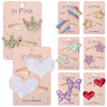 40Paren Schattige Kinder Haarclips Metaal Leer Accessoires