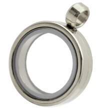 2St Elegant Zilveren Foto Locket Hanger Roestvrij Ketting