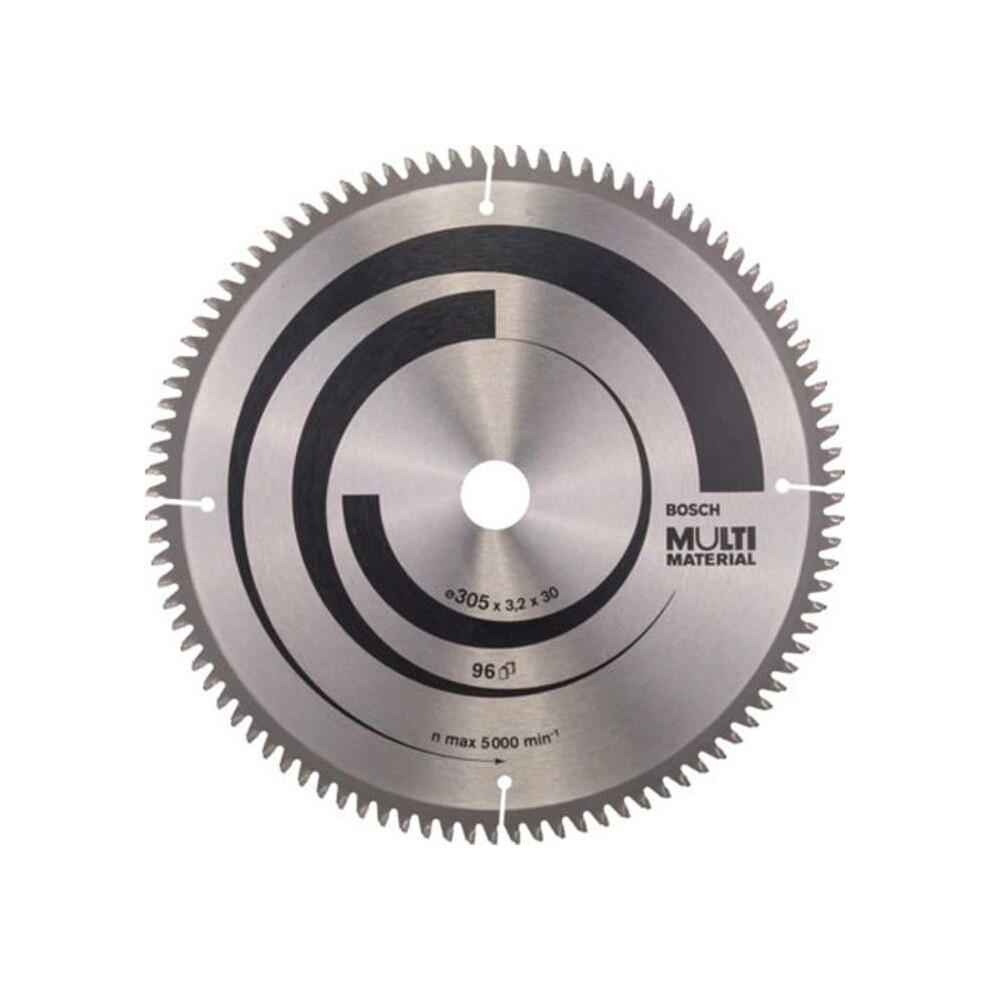 Bosch 2608640453 Multi Material Circular Saw Blade, 305Mm X 3.2Mm X 30Mm, 96 Teeth, Silver