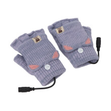 USB-heizbare fingerlose Handschuhe blau Einheitsgröße