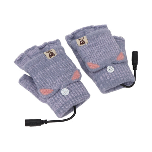 USB-heizbare fingerlose Handschuhe blau Einheitsgröße