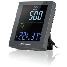 Moniteur de qualité de l'air - BRESSER - CO² Smile - Écran LCD - Mesure CO2 - Humidité et température
