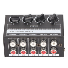 Stereo audio mixér Mini audio mixér so samostatným ovládaním hlasitosti 4-kanálový linkový mixér Ultra nízky šum Nízke skreslenie Nie je