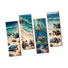 4x Sea Turtle Wall Art Large Wall Decoration for Bathroom Office Livin