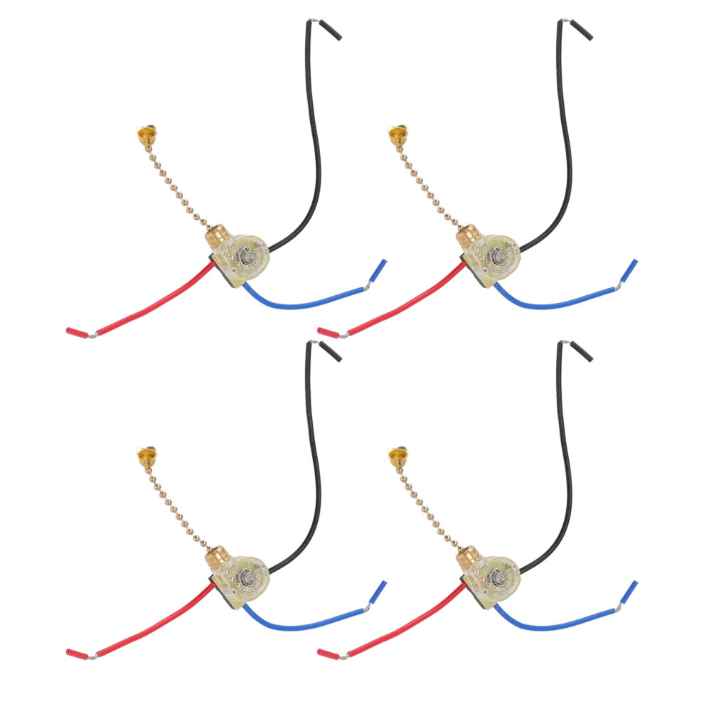 4Pcs Ceiling Fan Light Switch, 250V 3A, 30Mm Diameter, Copper Material 8121372151823