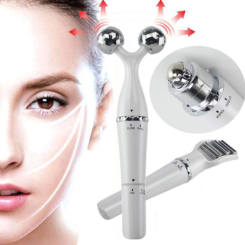Vibrating Face Roller Massager for Skin Tightening and Serum Absorption