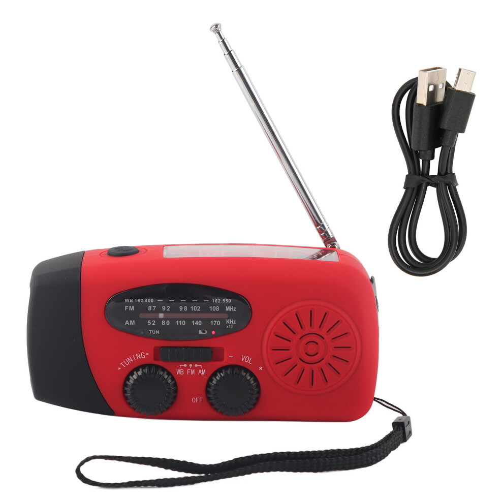 Hand Crank Emergency Radio With Solar Power Charging, Smart Phone Charger & Triple Led Flashlight For Survivalists, Campers And Families During 9489952157467
