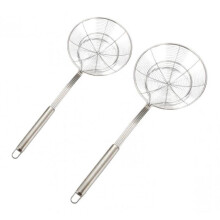 2x Kitchen Spider Strainer Skimmer Strainer Ladle Stainless Steel 20cm