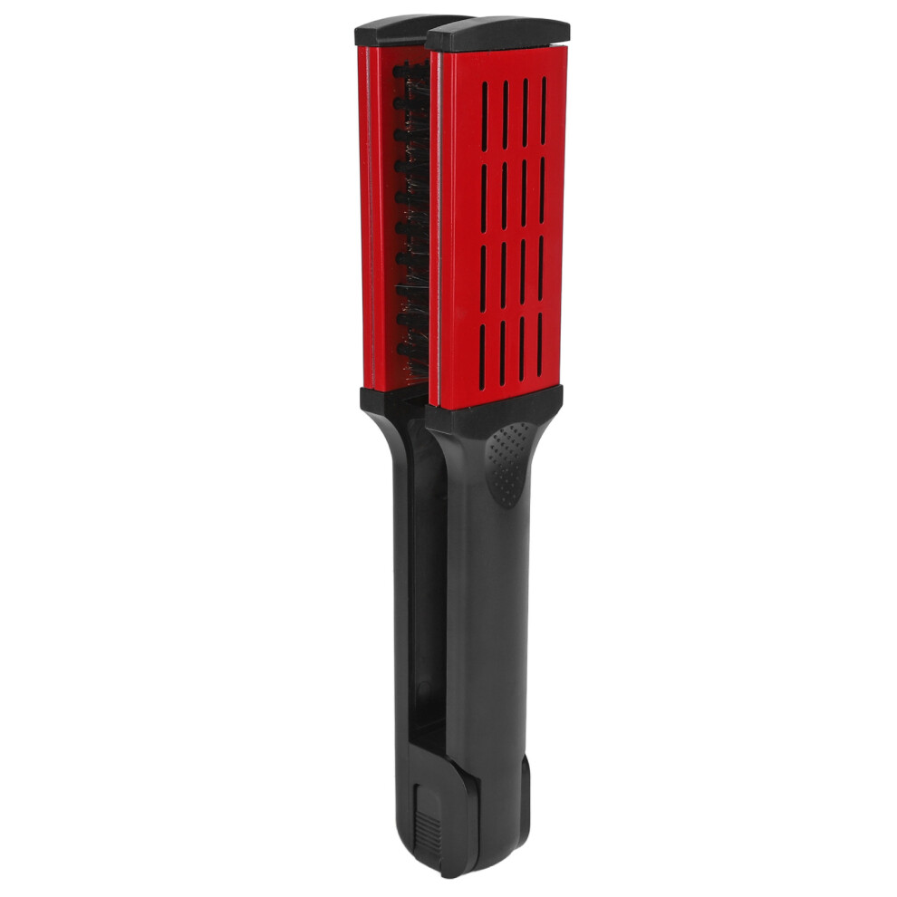 Unisex Black,Red Static Free Hollow Black Red Double Sided Heat Resistant Hair Straightening Comb 23X4cm