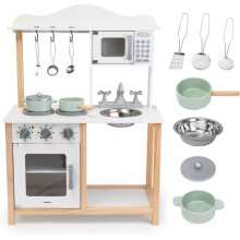 Cucina per bambini in legno MAMABRUM - Microonde Forno Lavello Accessori