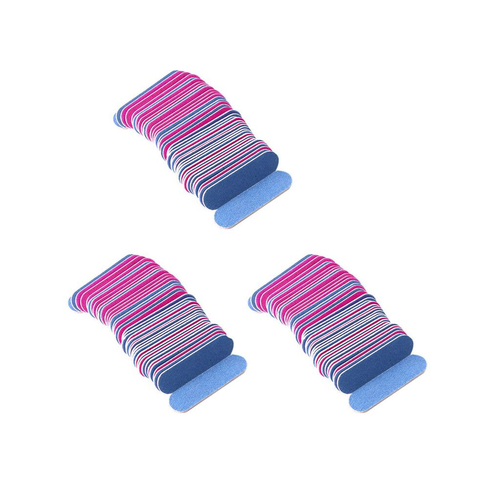 300Pcs Nail Files Double Color Wooden  Buffer Sanding 180/240 Disposable Manicure Tools