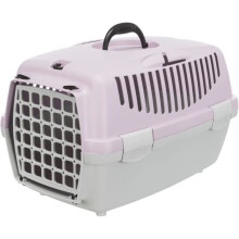 TRIXIE Transportbox Capri 2 - XS–S - 37 x 34 x 55 cm - Hellgrau und lila - Für Hunde