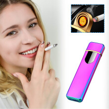 (Multicolor) USB Charging Rechargeable Flameless Lighter Screen Induction
