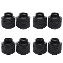 8Pcs Water Cooling Fittings G1/4 External Thread Pagoda for 9.5X12.7mm Soft Tube Computer Cooling System Connector Black