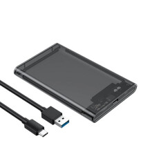 USB3.0/3.1 2,5-Zoll-Gehäuse für-Transparentes schwarzes USB3.1