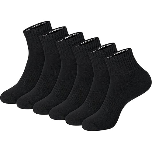 Hanes Unisex Plain Socks Crew and Ankle 6-Packs