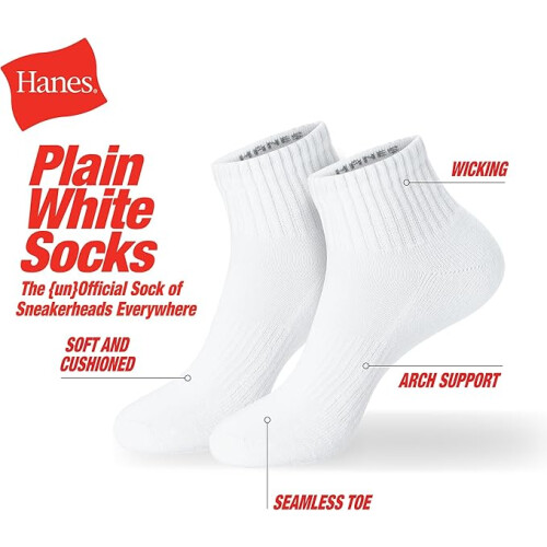 Hanes Unisex Plain Socks Crew and Ankle 6-Packs 2