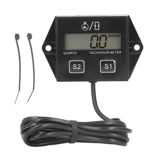 Motorcycle Tachometer Timer LCD Display for 2/4-Stroke Engines, Universal Compatibility 1