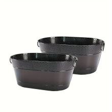 (Hx-002-b, 2pcs) Seau à glace en fer Portable multicolore, seau de rangement extérieur, seau à glace pour barbecue, étanche et