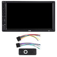 Radio FM, receptor de audio, estéreo para coche con Bluetooth, estéreo doble DIN, pantalla táctil HD, función Mirror Link, sistema de cámara de