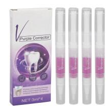 Stylo gel blanchissant, action rapide, application précise pour un blanchiment uniforme, correcteur de couleur pour dents jaunes, lot de 4