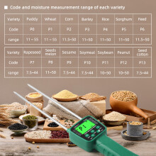 Digital Grain Moisture Meter 14 Kinds LCD Voice Alarm 42075mm