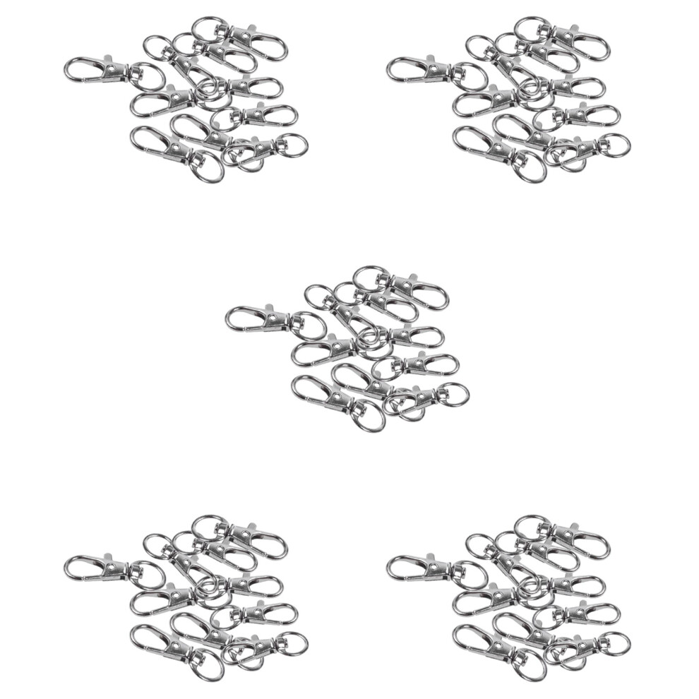 50Pcs Metal Clasp Swivel Trigger Clips Snap Hooks Key Ring Bags Diy Silver 6032695559574