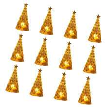 12 Pcs Christmas Tree Decorations with Lights-A Yellow light