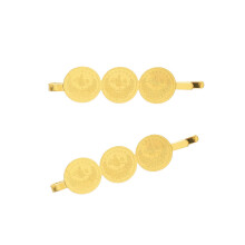 Ethnische Haarspange mit Goldmünzen, ethnischer Haarschmuck,-B