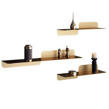 Gold shelf, reversible up down design, floating metal shelf, decorative storage shelf, 20KG 60x15x16 cm gold