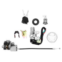 Contactslot en sleutelset voor scooter/bromfiets GY6Plug met 5 pinnen, tankdopvergrendeling, hoogwaardige zadelvergrendelingskabel, duurzaam in
