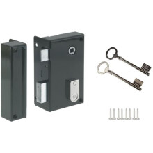 Vertical surface-mounted lock with left keyhole - YALE - YAV36G - Khaki - 2 keys provided - Interior communication door