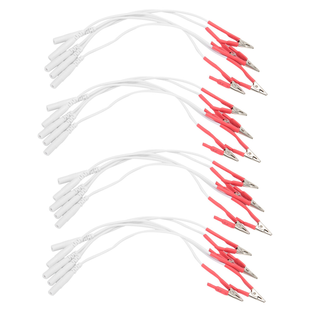 Jumper Wires Alligator Clips For Tens Unit Durable Practical Strong Bite High Quality Electrical Testing Accessories Reliable Conductivity For Physio 9393517104301