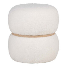 White round pouf in looped polyester Ø 38 x 41 cm