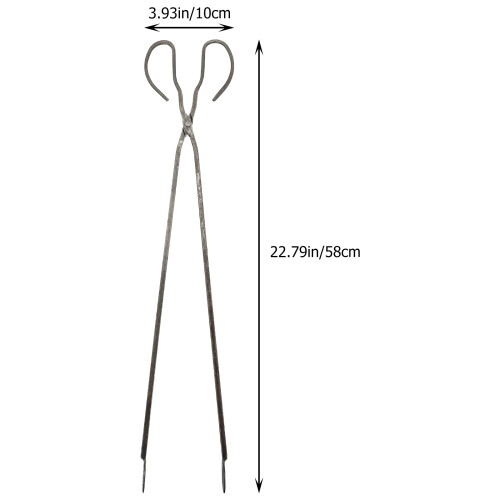 2Pièces Pinces Longues En Fer Noir Pour Barbecue 2