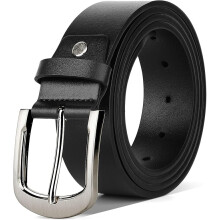 Skórzany Pasek Męski Czarny Regulowany 110 cm z Klamrą Szpilkową 38 mm