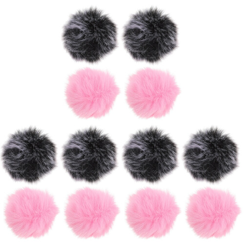 12Pcs Assorted Color Plush Microphone Wind Screens Fur Mic Protector 1