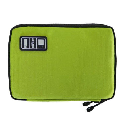 2Pièces Étui Rangement Câbles USB Vert Accessoires Voyage Facile 1