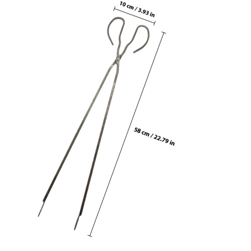 2Pièces Pinces Longues En Fer Noir Pour Barbecue 1