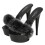 1Paire Sandales Talon Noir PVC Décor Fluffy Mode 1