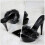 1Paire Sandales Talon Noir PVC Décor Fluffy Mode 4