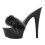 1Paire Sandales Talon Noir PVC Décor Fluffy Mode 11