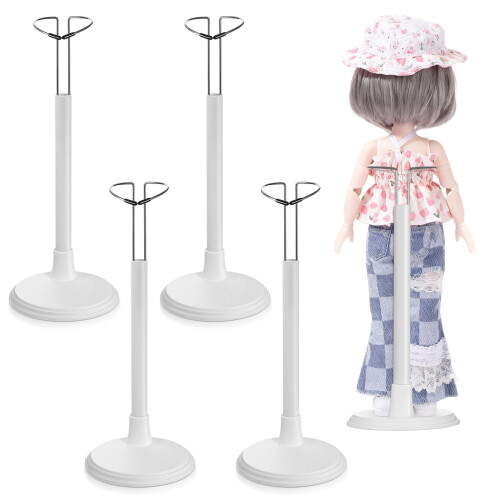 36Pcs White Doll Stand Holder Portable Creative Bear Display Rack