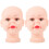 2Pièces Tête Mannequin Beige En PVC Support Pour Salon 3