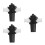 3Pièces Sifflet Percussion Samba ABS Noir Pour 2