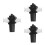 3Pièces Sifflet Percussion Samba ABS Noir Pour 3